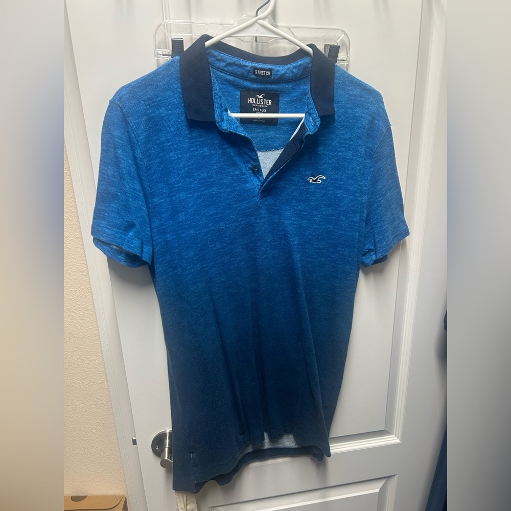 Hollister Men's Navy and Black Polo Shirt